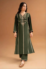 BrandsInn-2PC LAWN EMBROIDRED SHIRT WITH LAWN EMBROIDRED TROUSR-BI-3463