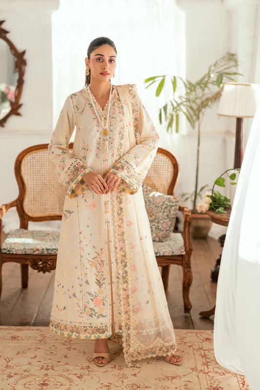 BrandsInn - 3PC LAWN EMBROIDERED SHIRT WITH ORGANZA EMBROIDERED DUPATTA AND TROUSER -BI-429