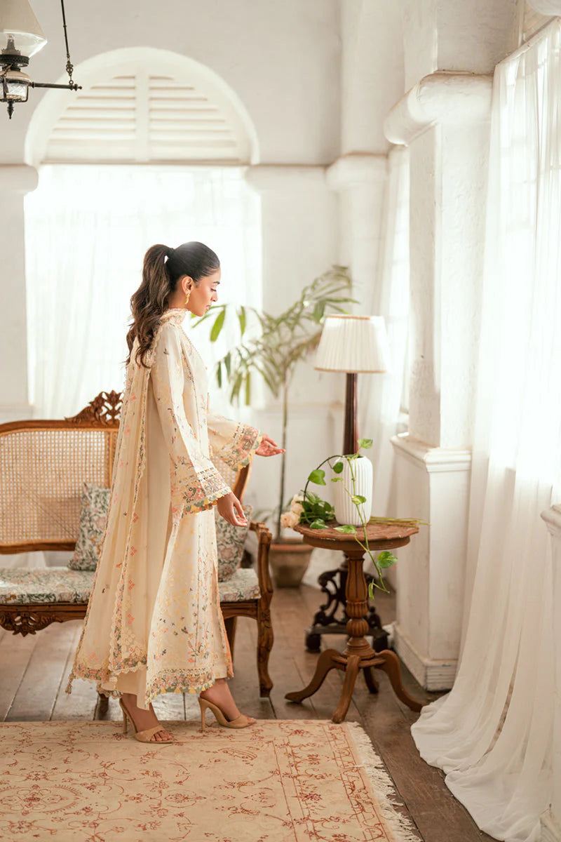 BrandsInn - 3PC LAWN EMBROIDERED SHIRT WITH ORGANZA EMBROIDERED DUPATTA AND TROUSER -BI-429