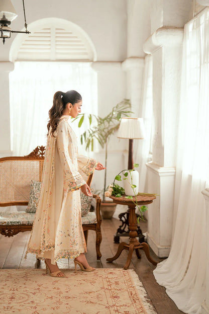 BrandsInn - 3PC LAWN EMBROIDERED SHIRT WITH ORGANZA EMBROIDERED DUPATTA AND TROUSER -BI-429