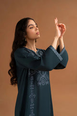 BrandsInn-2PC DHANAK EMBROIDRED SHIRT WITH DHANAK TROUSER-BI-4073