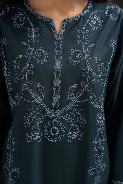 BrandsInn-2PC DHANAK EMBROIDRED SHIRT WITH DHANAK TROUSER-BI-4050