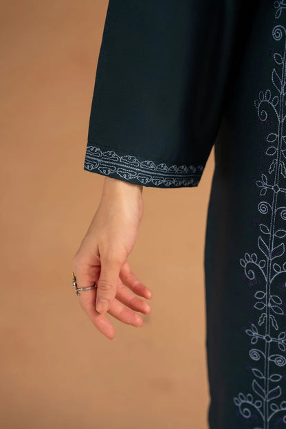 BrandsInn-2PC DHANAK EMBROIDRED SHIRT WITH DHANAK TROUSER-BI-4050