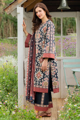 BrandsInn-3PC KHADDAR PRINTED SHIRT WITH KHADDAR PRINTED DUPATTA AND PRINTED TROUSER-BI-2627