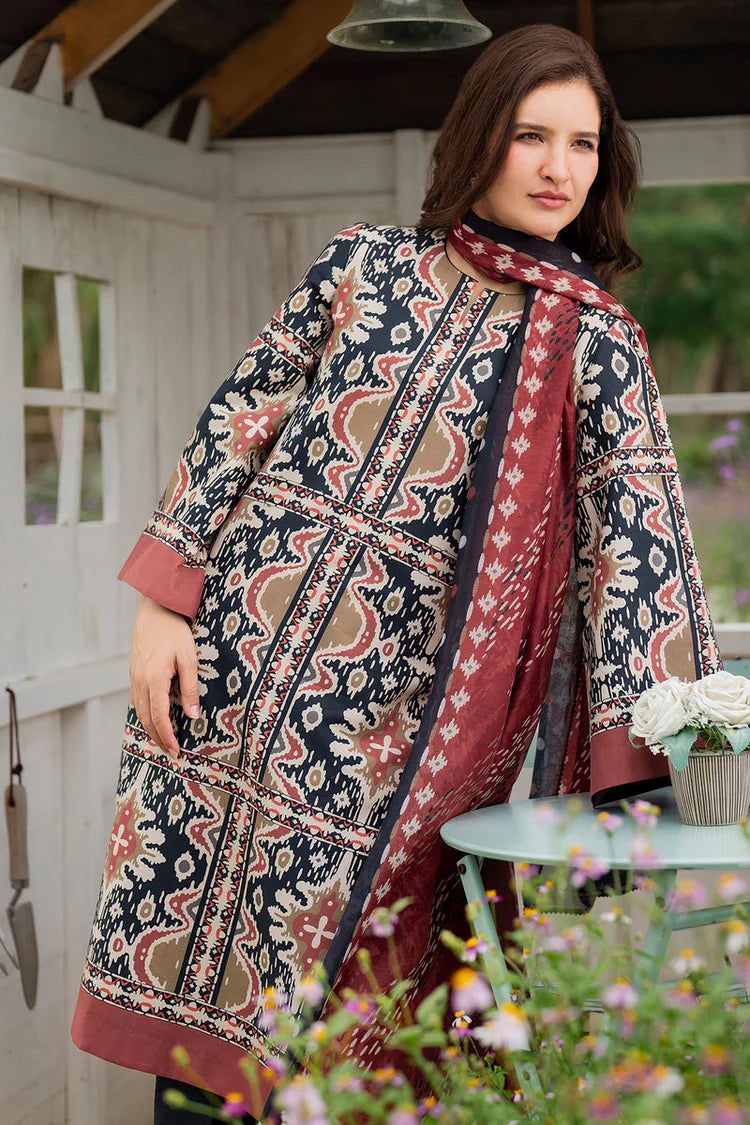 BrandsInn-3PC KHADDAR PRINTED SHIRT WITH KHADDAR PRINTED DUPATTA AND PRINTED TROUSER-BI-2627