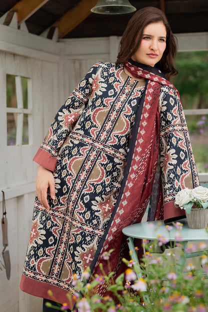 BrandsInn-3PC KHADDAR PRINTED SHIRT WITH KHADDAR PRINTED DUPATTA AND PRINTED TROUSER-BI-2627