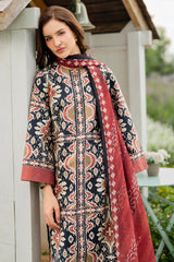 BrandsInn-3PC KHADDAR PRINTED SHIRT WITH KHADDAR PRINTED DUPATTA AND PRINTED TROUSER-BI-2627