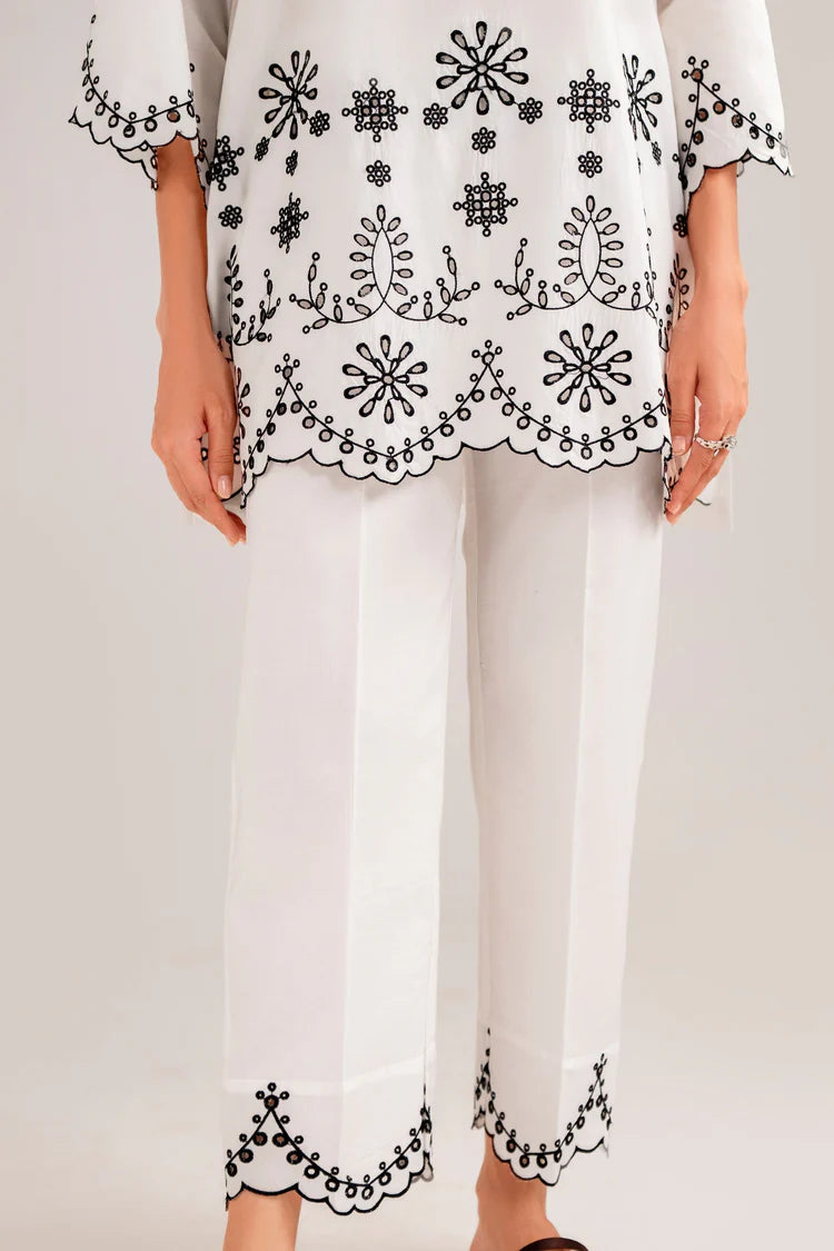 BrandsInn-2PC DHANAK EMBROIDERED SHIRT WITH DHANAK EMBROIDERED TROUSER-BI-3303