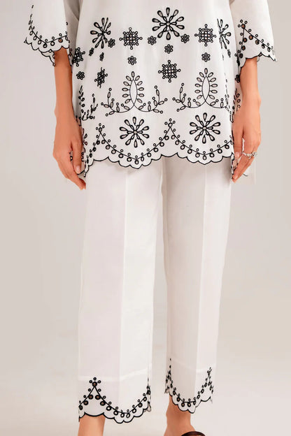 BrandsInn-2PC DHANAK EMBROIDERED SHIRT WITH DHANAK EMBROIDERED TROUSER-BI-3303