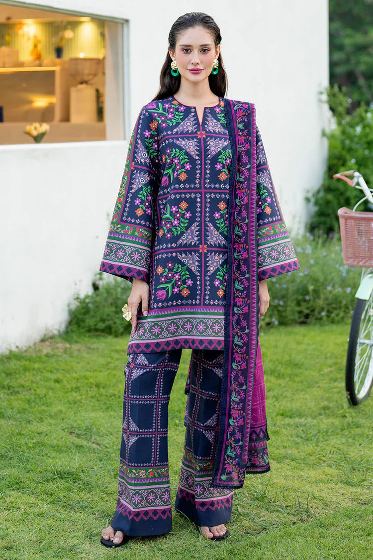BrandsInn-3PC KHADDAR PRINTED SHIRT WITH KHADDAR PRINTED DUPATTA AND PRINTED TROUSER-BI-2628