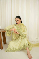 BrandsInn-3PC-RAW SILK HAND EMBELLISHED SHIRT EMBROIDRED SOFT SILKDUPATTA AND RAW SILK EMBROIDERED TROUSER-BI_5142