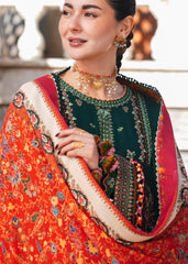 BrandsInn-3PC DHANAK EMBROIDERED SHIRT WITH COUTRAI PRINTED SHAWL AND TROUSER-BI-5212