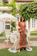 BrandsInn-3PC KARANDI EMBROIDERED SHIRT WITH KARANDI EMBROIDERED SHAWL AND TROUSER-BI-5290