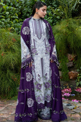 BrandsInn-3PC DHANAK EMBROIDERED SHIRT WITH DHANAK EMBROIDERED SHAWL AND TROUSER-BI-5291