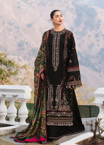 BrandsInn-3PC KARANDI EMBROIDERED SHIRT WITH COURTRAI PRINTED SHAWL AND TROUSER- BI-4261