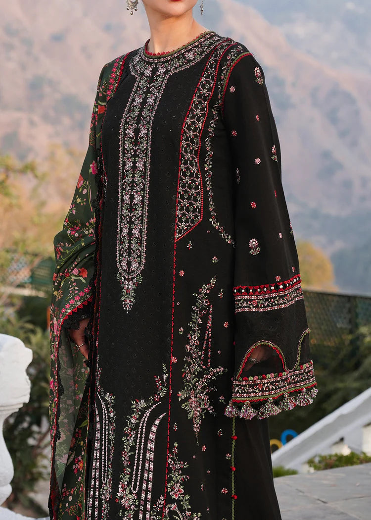 BrandsInn-3PC KARANDI EMBROIDERED SHIRT WITH COURTRAI PRINTED SHAWL AND TROUSER- BI-4261