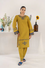 BrandsInn- 3PC KHADAR EMBROIDERED SHIRT WITH COURTRAI PRINT SHAWL AND TROUSER-BI-4149