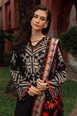 BrandsInn-3PC KHADDAR PRINTED SHIRT WITH KHADDAR PRINTED DUPATTA AND PRINT TROUSER-BI-