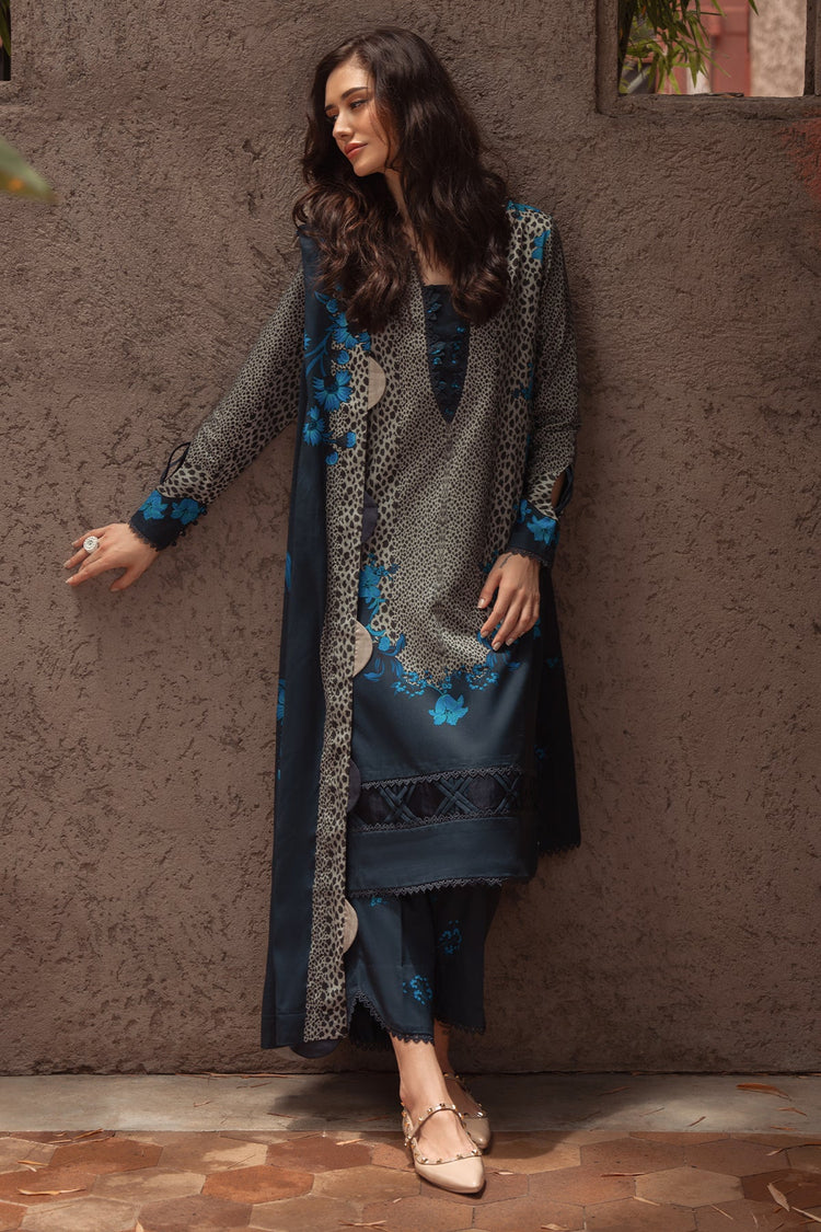 BrandsInn-3PC KHADDAR PRINTED SHIRT WITH KHADDAR PRINTED DUPATTA AND PRINT TROUSER-BI-