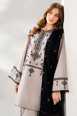 BrandsInn-3PC DHANAK EMBROIDERED SHIRT WITH CHIFFON EMB DUPATTA AND TROUSER-BI-4192