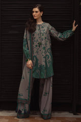BrandsInn-3PC KHADDAR PRINTED SHIRT WITH KHADDAR PRINTED DUPATTA AND PRINT TROUSER-BI-