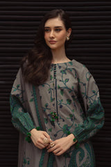 BrandsInn-3PC KHADDAR PRINTED SHIRT WITH KHADDAR PRINTED DUPATTA AND PRINT TROUSER-BI-