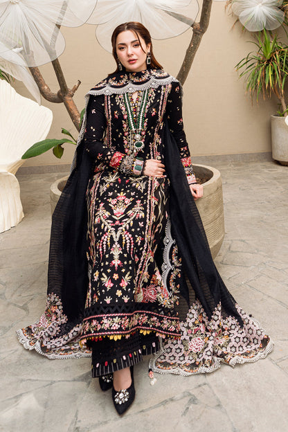 BrandsInn-3PC DHANAK EMBROIDERED SHIRT WITH DHANAK HEAVY EMBROIDERED SHAWL-BI-4254