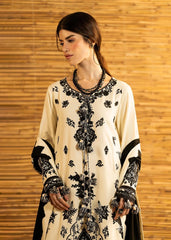 BrandsInn-3PC DHANAK EMBROIDERED SHIRT WITH DHANAK EMBROIDERED SHAWL AND TROUSER-BI-5278