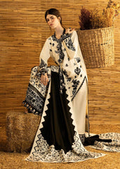 BrandsInn-3PC DHANAK EMBROIDERED SHIRT WITH DHANAK EMBROIDERED SHAWL AND TROUSER-BI-5278