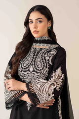 BrandsInn-3PC DHANAK EMBROIDERED SHIRT WITH BAMBER CHIFFON EMBROIDERED DUPATTA & TROUSER-BI-4175