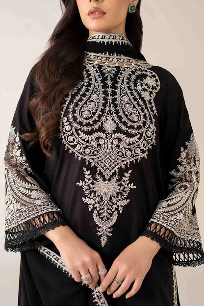 BrandsInn-3PC DHANAK EMBROIDERED SHIRT WITH BAMBER CHIFFON EMBROIDERED DUPATTA & TROUSER-BI-4175