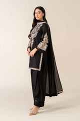 BrandsInn-3PC DHANAK EMBROIDERED SHIRT WITH BAMBER CHIFFON EMBROIDERED DUPATTA & TROUSER-BI-4175