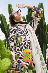 BrandsInn-3PC LAWN DIGITAL PRINTED EMB SHIRT WITH SILK PRINTED DUPATTA AND DYED TROUSER-BI-047