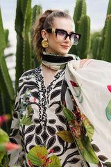 BrandsInn-3PC LAWN DIGITAL PRINTED EMB SHIRT WITH SILK PRINTED DUPATTA AND DYED TROUSER-BI-047