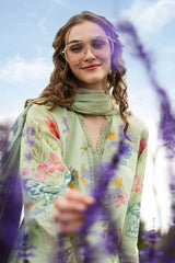 BrandsInn-3PC LAWN DIGITAL PRINTED EMB SHIRT WITH SILK PRINTED DUPATTA AND PRINTED TROUSER-BI-013