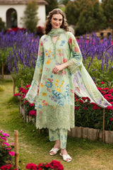 BrandsInn-3PC LAWN DIGITAL PRINTED EMB SHIRT WITH SILK PRINTED DUPATTA AND PRINTED TROUSER-BI-013