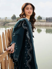 BrandsInn-3PC LAWN EMBROIDERED SHIRT WITH KHAADI NET EMBROIDERED DUPATTA AND TROUSER-BI-4822
