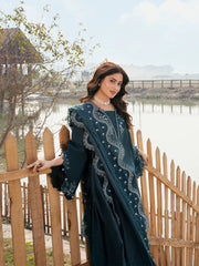 BrandsInn-3PC LAWN EMBROIDERED SHIRT WITH KHAADI NET EMBROIDERED DUPATTA AND TROUSER-BI-4822