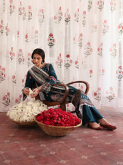 BrandsInn-3PC LAWN LASERWORK EMBROIDERED SHIRT WITH KHAADI NET EMBROIDERED DUPATTA AND TROUSER-BI-4689