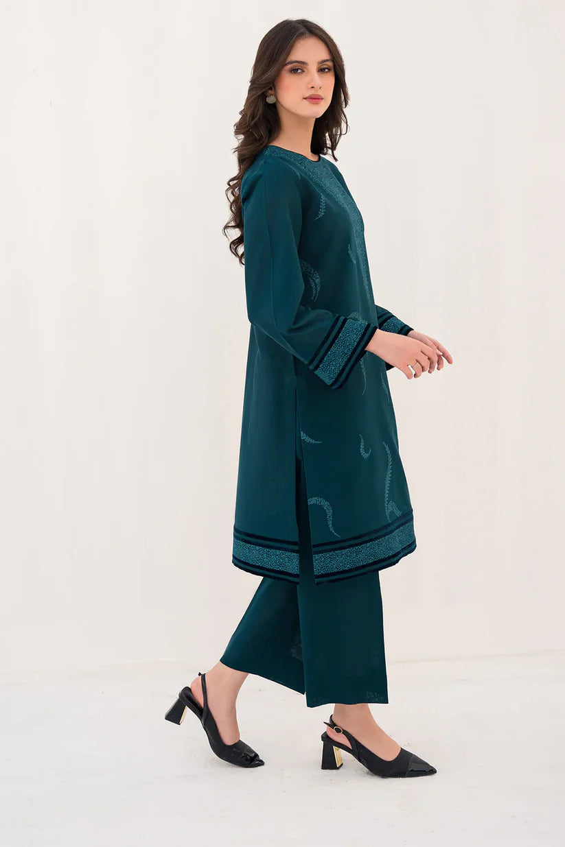 BrandsInn- 2PC -DHANAK HEAVY EMBROIDERED WITH HEAVY EMBROIDERED SLEEVES-BI-4190