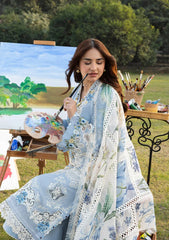 BrandsInn-3PC LAWN EMBROIDERED SHIRT WITH CHIFFON PRINTED EMBROIDERED DUPATTA AND TROUSER-BI-4806