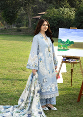 BrandsInn-3PC LAWN EMBROIDERED SHIRT WITH CHIFFON PRINTED EMBROIDERED DUPATTA AND TROUSER-BI-4806
