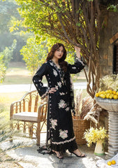 BrandsInn-3PC DHANAK CHIKAN EMBROIDERED SHIRT WITH WOOL PRINTED EMB SHAWL AND TROUSER-BI-5102