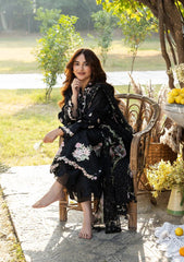 BrandsInn-3PC LAWN CHIKAN EMBROIDERED SHIRT WITH CHIFFON PRINTED EMB DUPATTA AND TROUSER-BI-4811