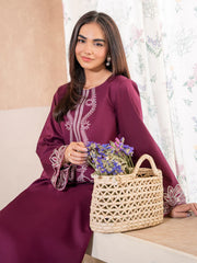 BrandsInn-2PC DHANAK EMBROIDERED SHIRT WITH DHANAK TROUSER-BI-4067