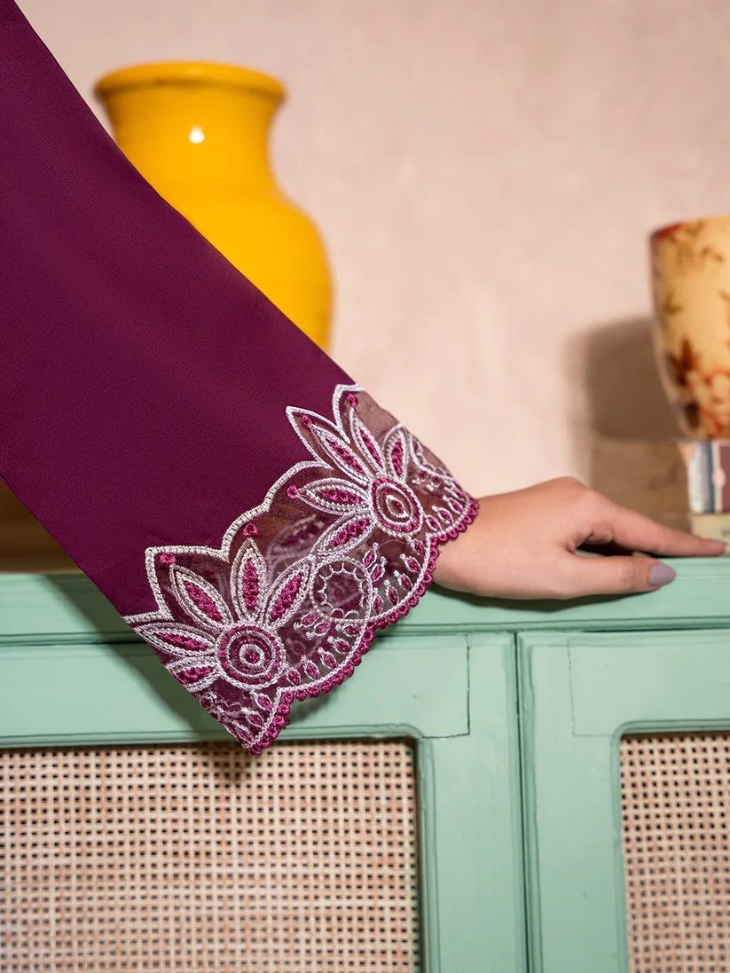 BrandsInn-2PC DHANAK EMBROIDERED SHIRT WITH DHANAK TROUSER-BI-4067