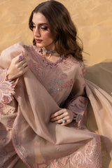 BrandsInn-3PC LAWN LASERWORK & SEQUIN EMBROIDERED SHIRT WITH KHAADI NET SEQUIN EMBROIDERED DUPATTA AND TROUSER -BI-4796