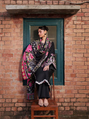 BrandsInn-3PIECE LAWN EMBROIDERED SHIRT WITH CHIFFON PRINTED DUPATTA AND TROUSER-BI-4854