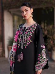 BrandsInn-3PIECE LAWN EMBROIDERED SHIRT WITH CHIFFON PRINTED DUPATTA AND TROUSER-BI-4854
