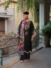 BrandsInn-3PIECE LAWN EMBROIDERED SHIRT WITH CHIFFON PRINTED DUPATTA AND TROUSER-BI-4854